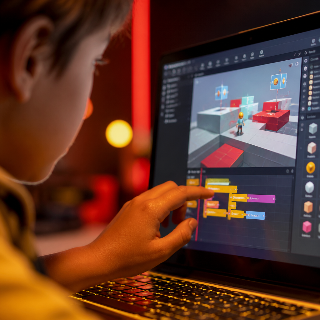 Roblox como porta de entrada para a programação — ilustração editorial SuperGeeks